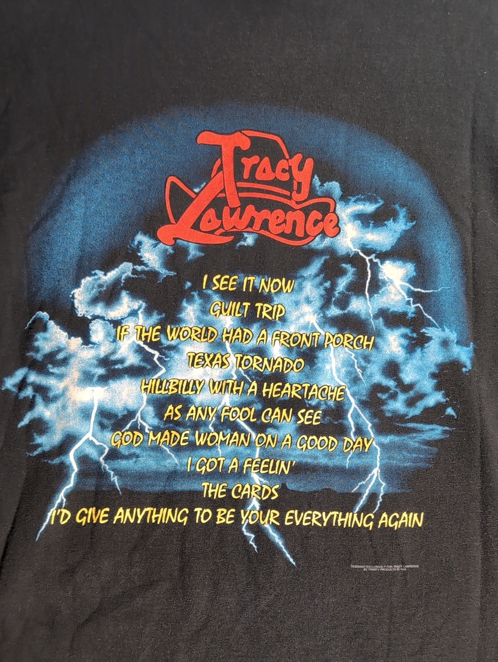 Vintage 1995 Tracy Lawrence I See It Now Album Release Shirt Single Stitch Sz L - Picture 7 of 10